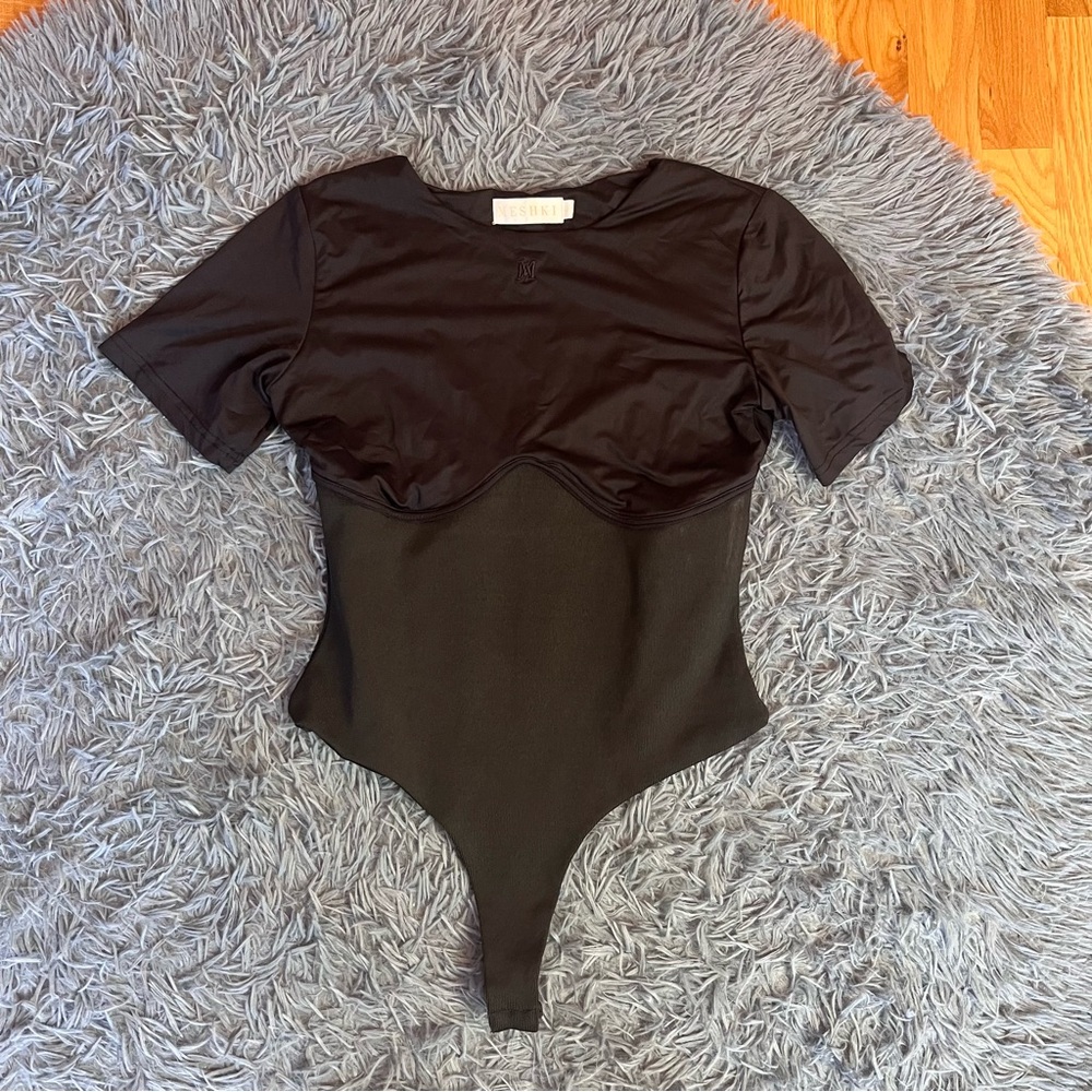 Meshki Black Short Sleeve Bodysuit